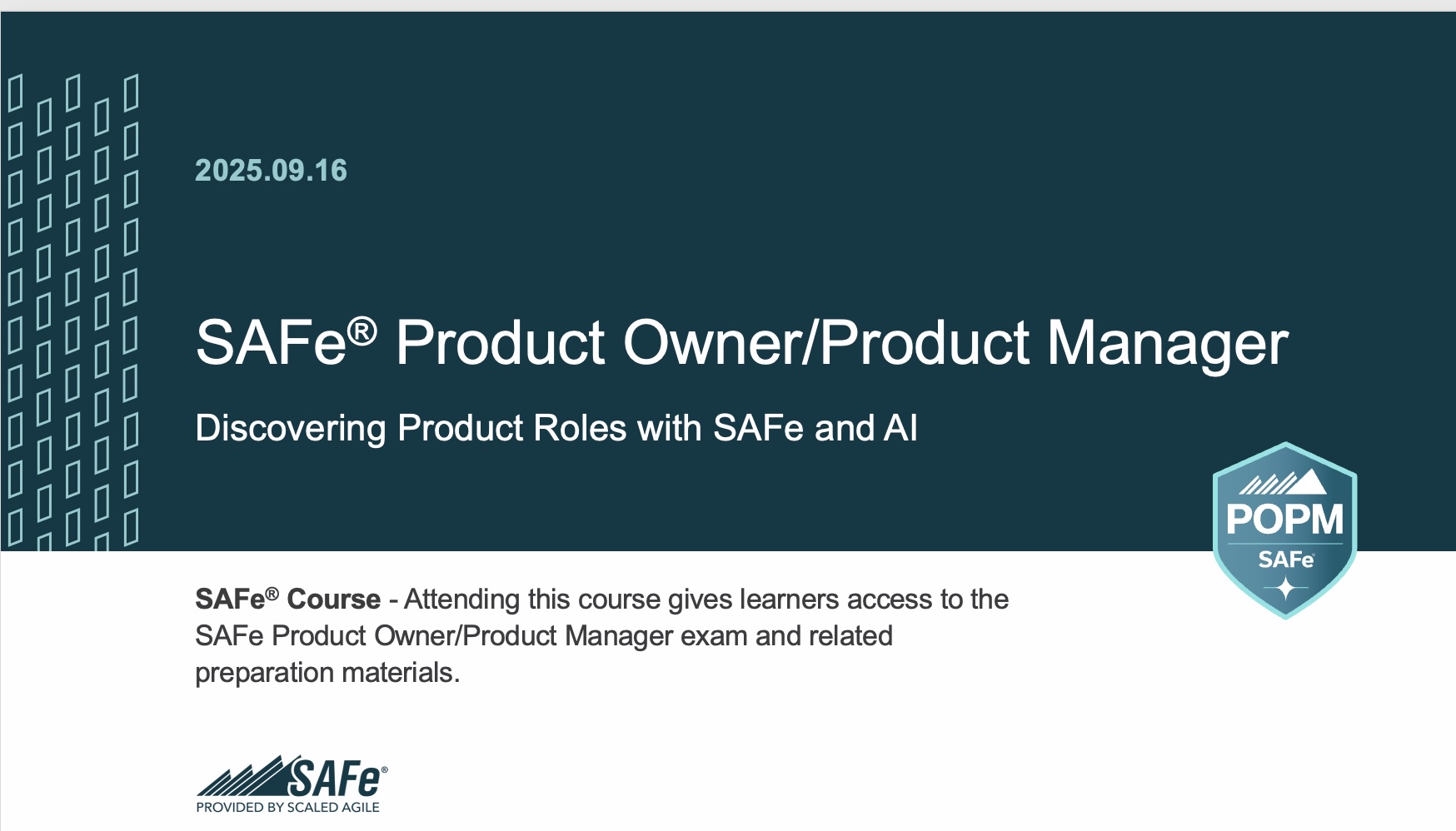SAFe Product Owner/Product Manager